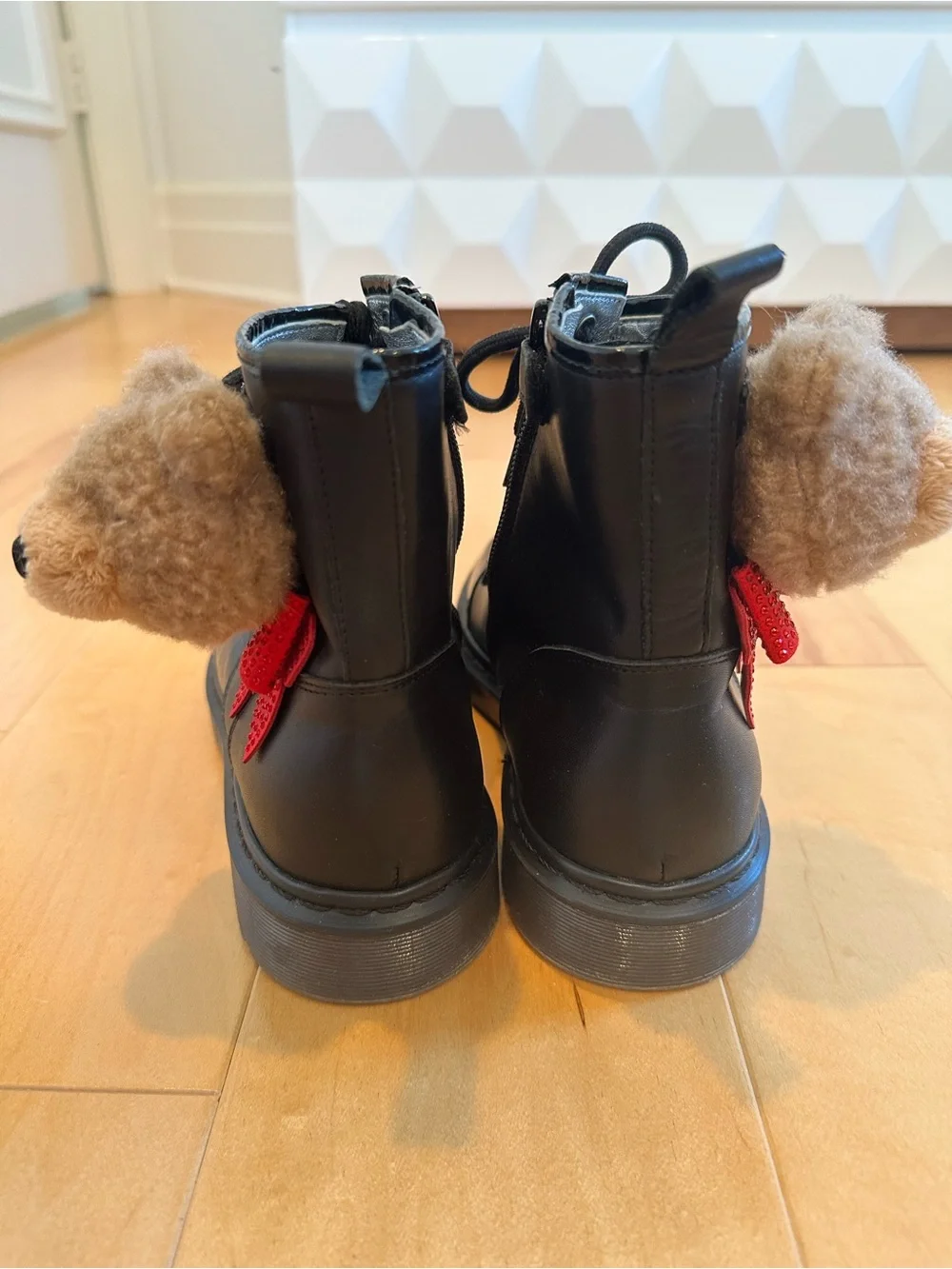 Monnalisa Teddy Bear Leather Boots, EU 36 (US Youth 4/ Women’s 5.5) Hard to Find